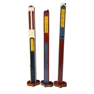 Vtg Handmade Wooden Slims House Decor Set Country Primitive